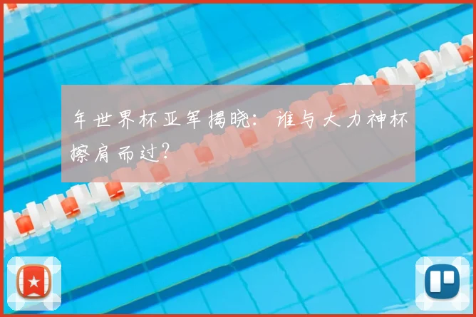 年世界杯亚军揭晓:谁与大力神杯擦肩而过?